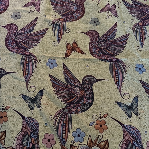 Mexican Blanket Reversible Cover Beautiful Birds Flowers 90”’by 80” - Picture 3 of 7